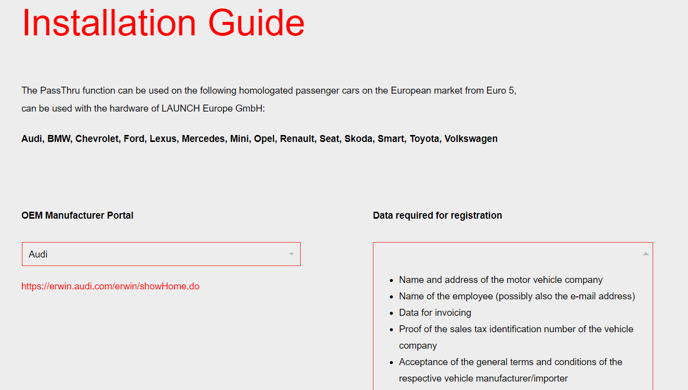 liens sur le site de launch europe Gmbh
